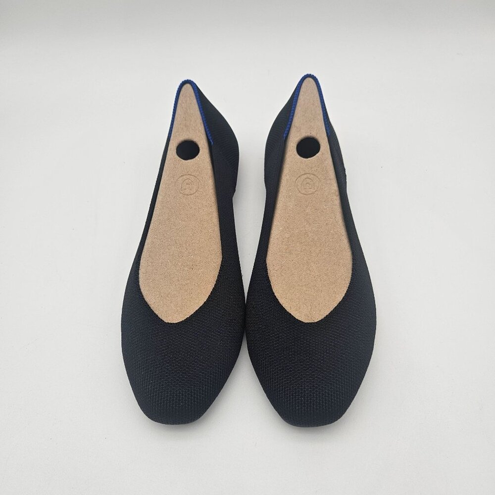 Rothys The Square Toe Black Slip On Flats Womens Sz 8.5 NEW